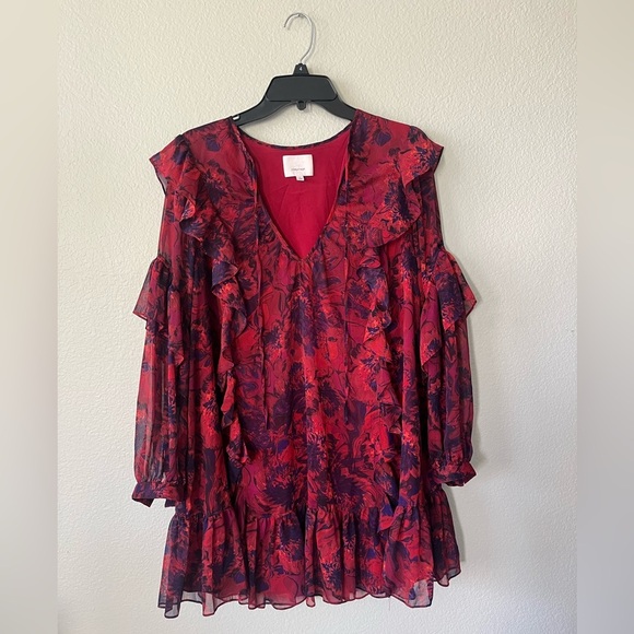 Cinq A Sept Livie Tiered Flowy Floral Mini Dress in Women’s Size 4 - Picture 3 of 15